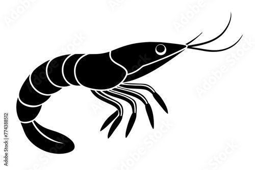 shrimp fish silhouette  vector illustration