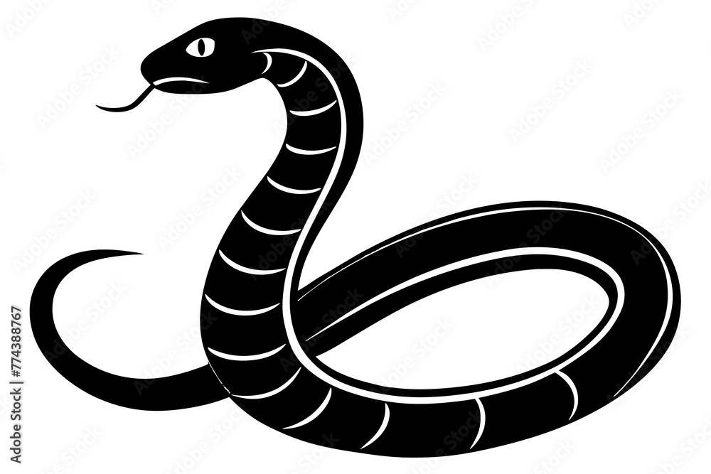 Fototapeta premium snake silhouette vector illustration