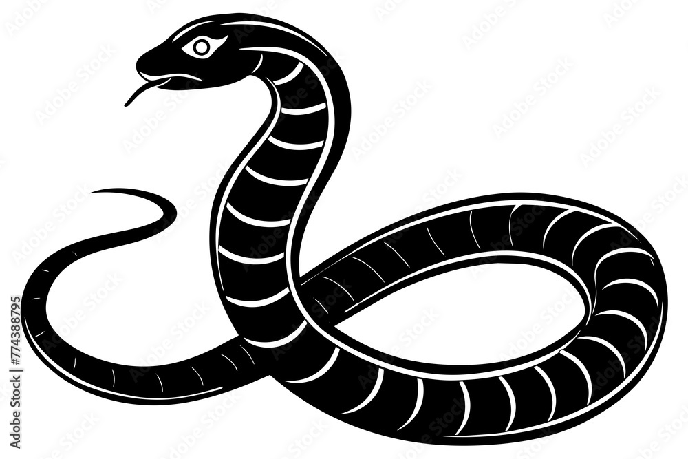 Fototapeta premium snake silhouette vector illustration
