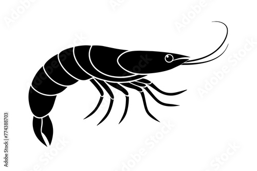 shrimp fish silhouette  vector illustration