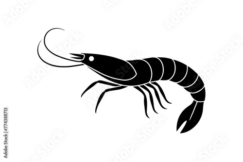 shrimp fish silhouette  vector illustration