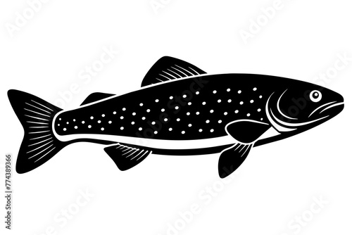 trout fish silhouette vector illustration