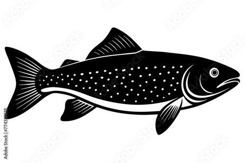 trout fish silhouette vector illustration