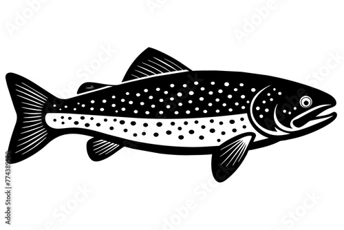 trout fish silhouette vector illustration