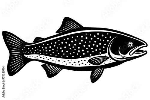trout fish silhouette vector illustration © MDSHIJU