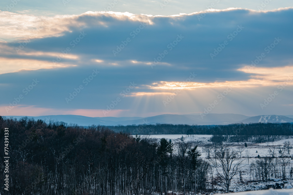 Winter Sunset on the Gettysburg Battlefield, Pennsylvania USA