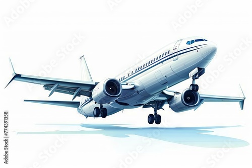 Laughable airplane modern cartoon isolated on white