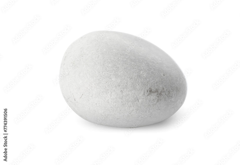 One light stone isolated on white. Sea pebble One light stone isolated on white. Sea pebble