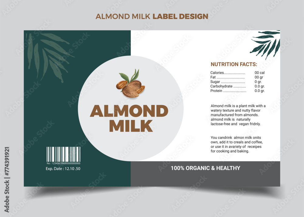 Almond nut Label Design Almond nut banner design