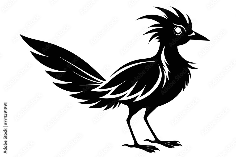 Fototapeta premium silhouette image,Iago bird,vector illustration,white background