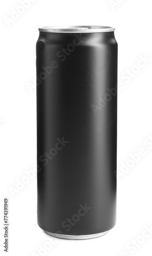 Energy drink in black aluminum can isolated on white © New Africa