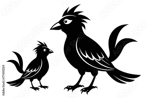 silhouette image,Iago bird,vector illustration,white background photo