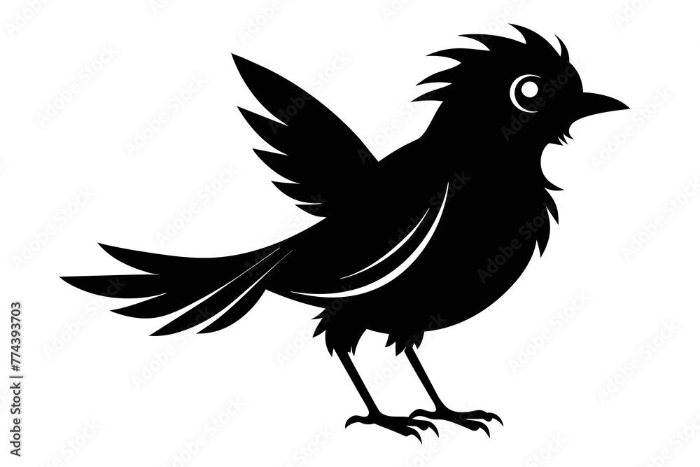Fototapeta premium silhouette image,Indiebird,vector illustration,white background