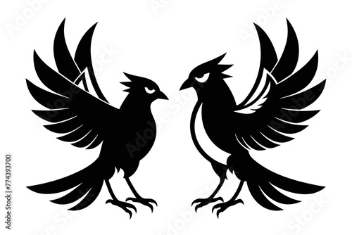  silhouette image,Indiebird,vector illustration,white background