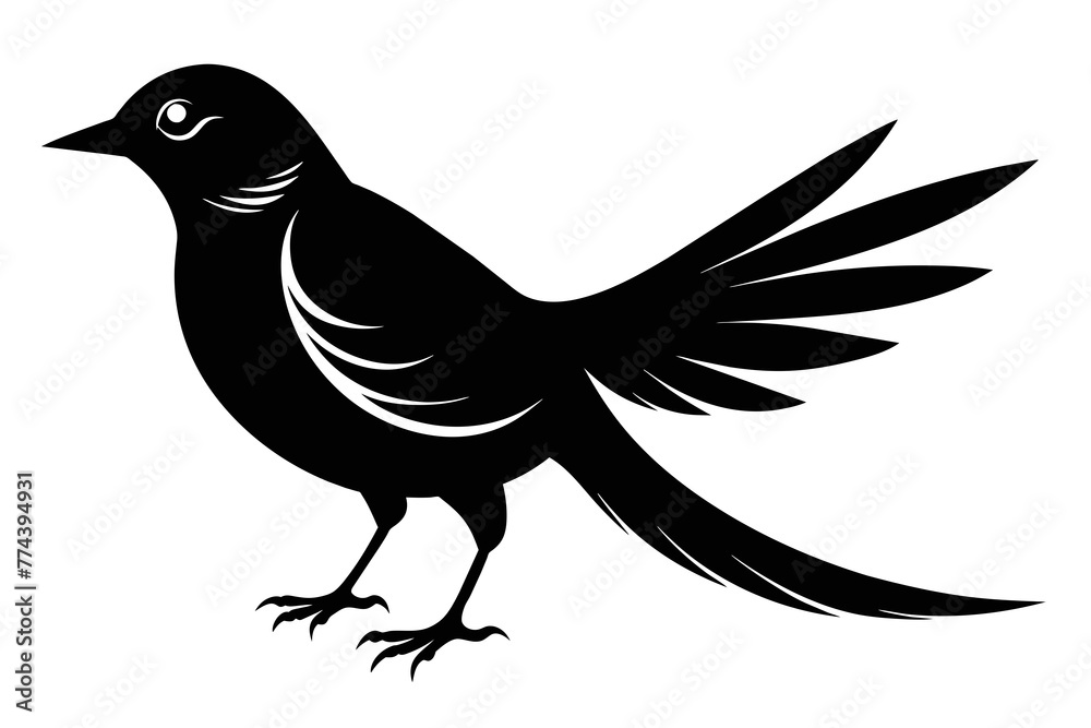 Fototapeta premium silhouette image,Indigo bird,vector illustration,white background