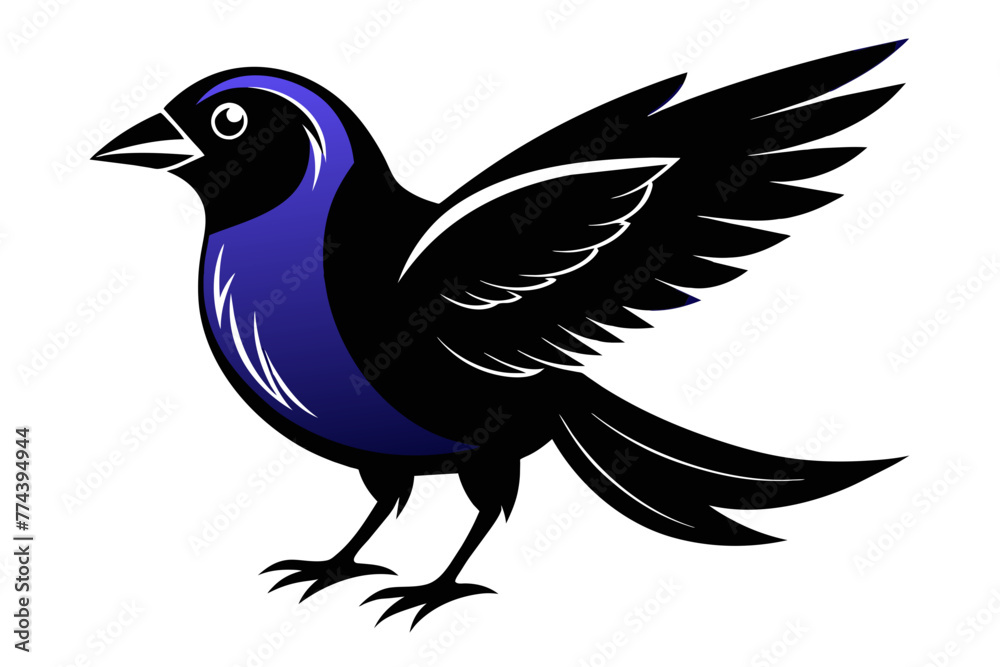 Fototapeta premium silhouette image,Indigo bird,vector illustration,white background