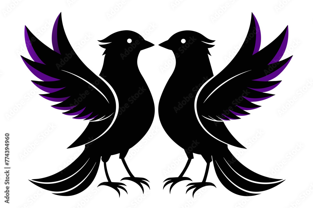 Fototapeta premium silhouette image,Indigo bird,vector illustration,white background
