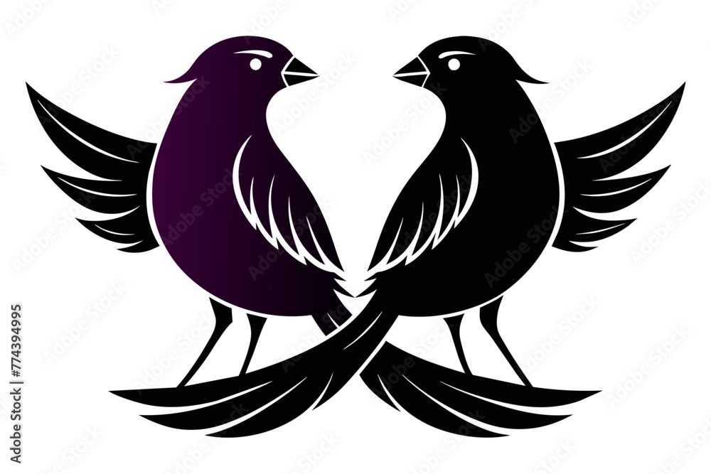 Fototapeta premium silhouette image,Indigo bird,vector illustration,white background