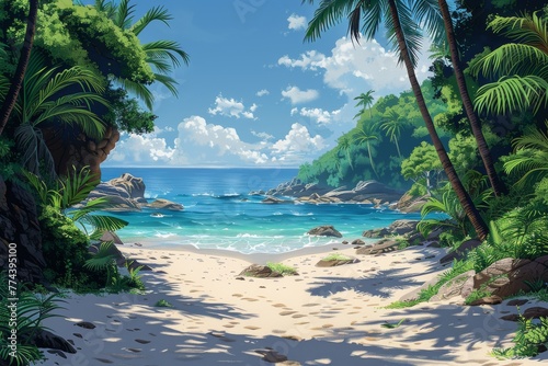 Modern background of a tropical beach