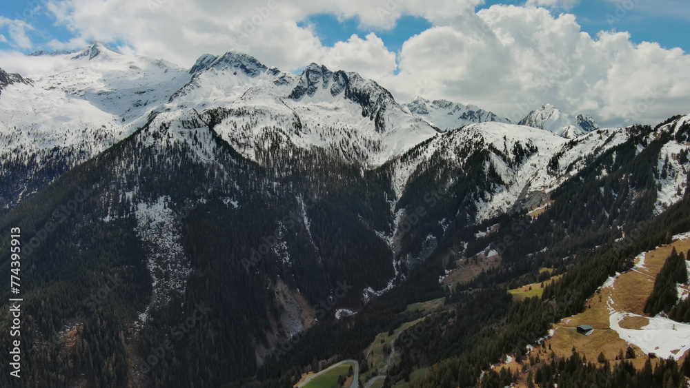 Snow Alp mountain range landscape