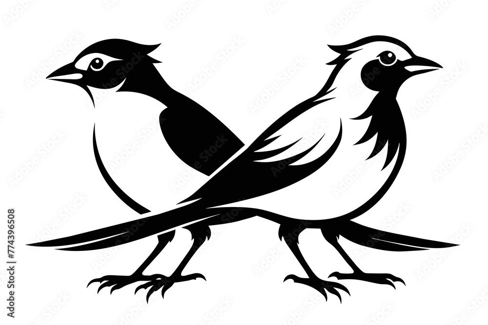 Obraz premium silhouette image,Jay bird,vector illustration,white background