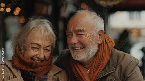 Joyful Senior Man Chatting with Wife Generative AI