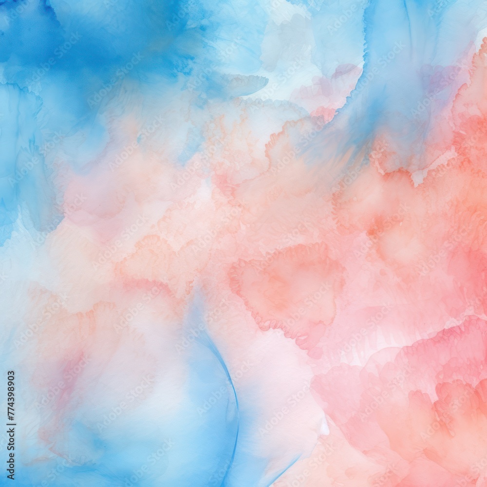Salmon Cornflower Blue Honey abstract watercolor paint background barely noticeable with liquid fluid texture for background, banner with copy space and blank text area 