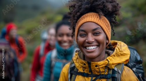 Women Joyfully Hiking Together in the Great Outdoors Generative AI