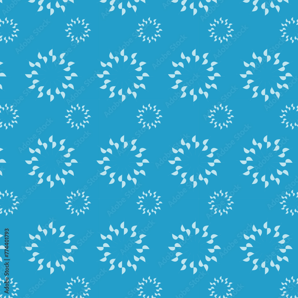 blue floral  ring seamless vector pattern for fabric