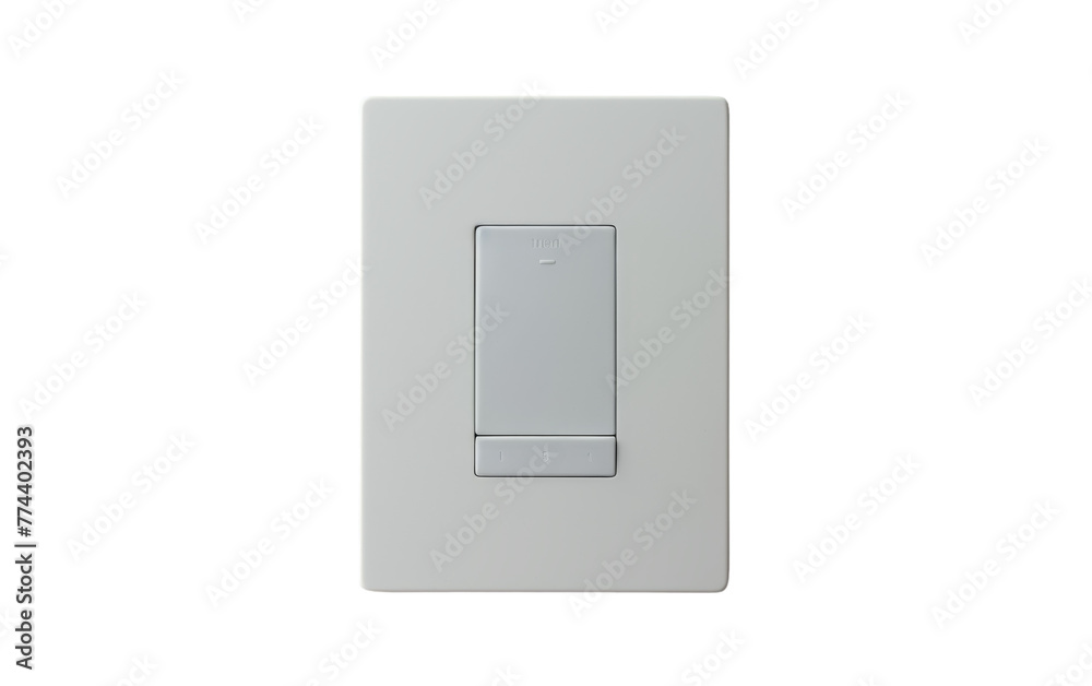 A white light switch stands out against a white background, symbolizing power and control A white light switch stands out against a white background, symbolizing power and control
