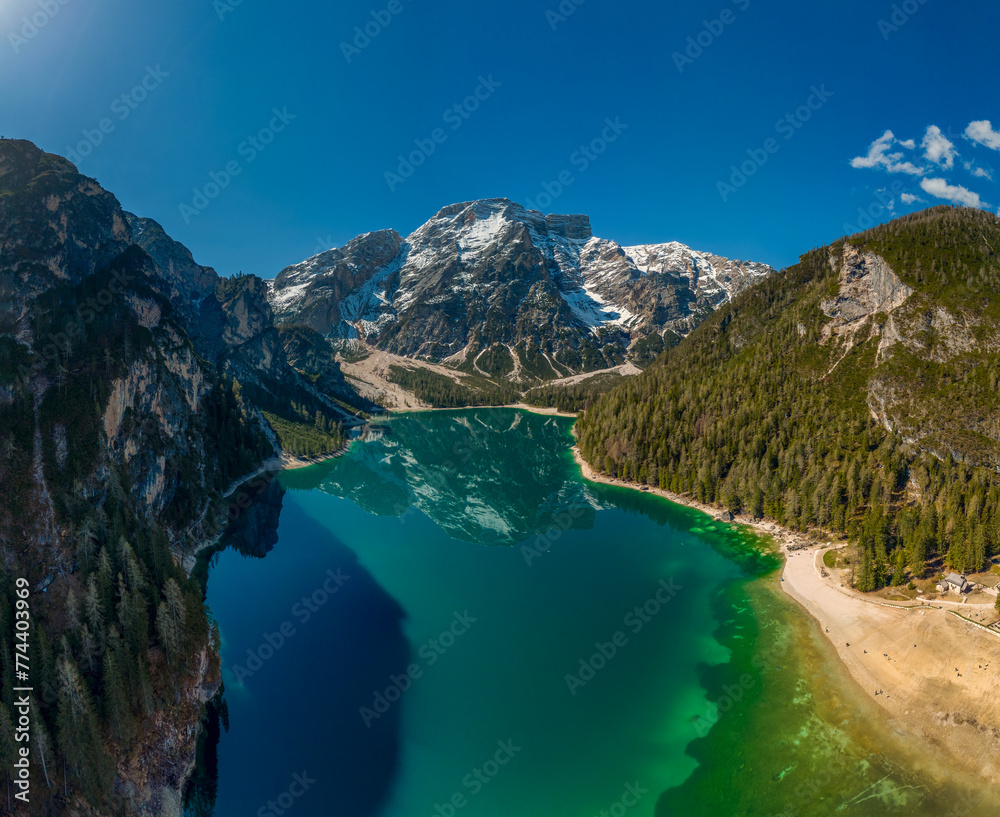 Lake Braies in Dolomite Alps