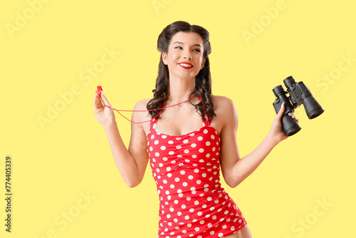 Beautiful pin-up lifeguard ...