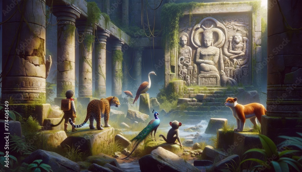 Animated Jungle Temple Scene