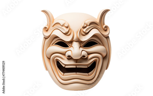 A mask with a demonic face, exuding a menacing aura