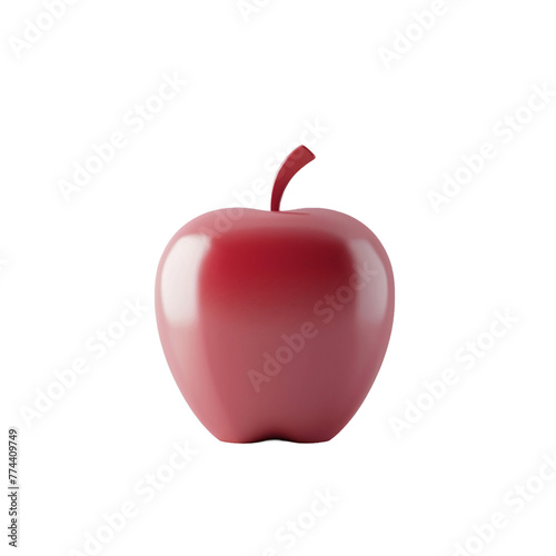 3d rendering icon of fresh apple isolated on transparent background . ai generative