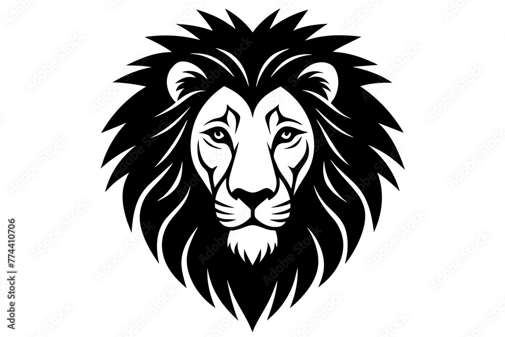 Lion head silhouette vector illustration