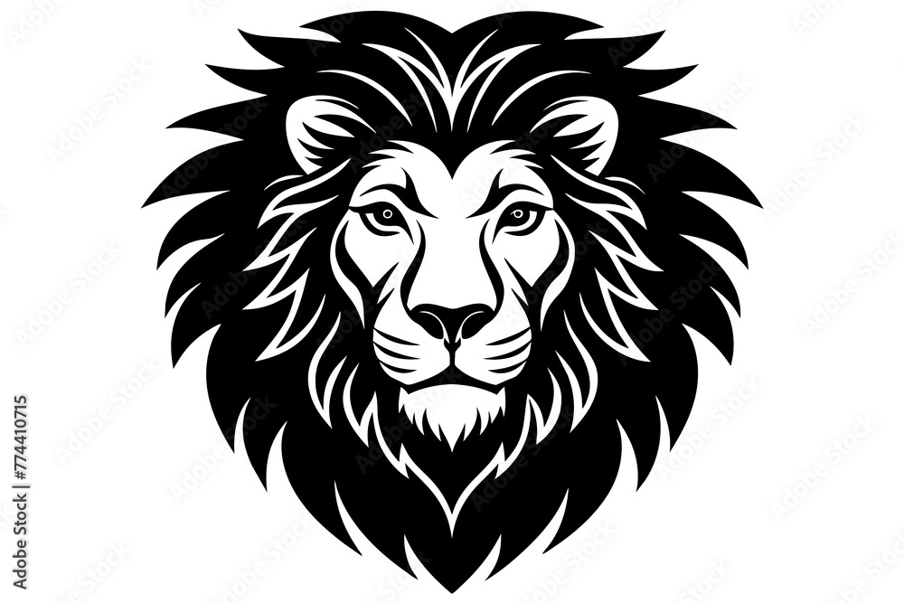 Lion head silhouette vector illustration