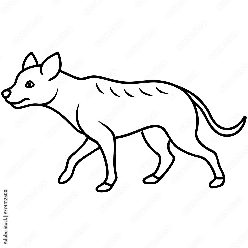 Hyena line art silhouette vector illustration svg file