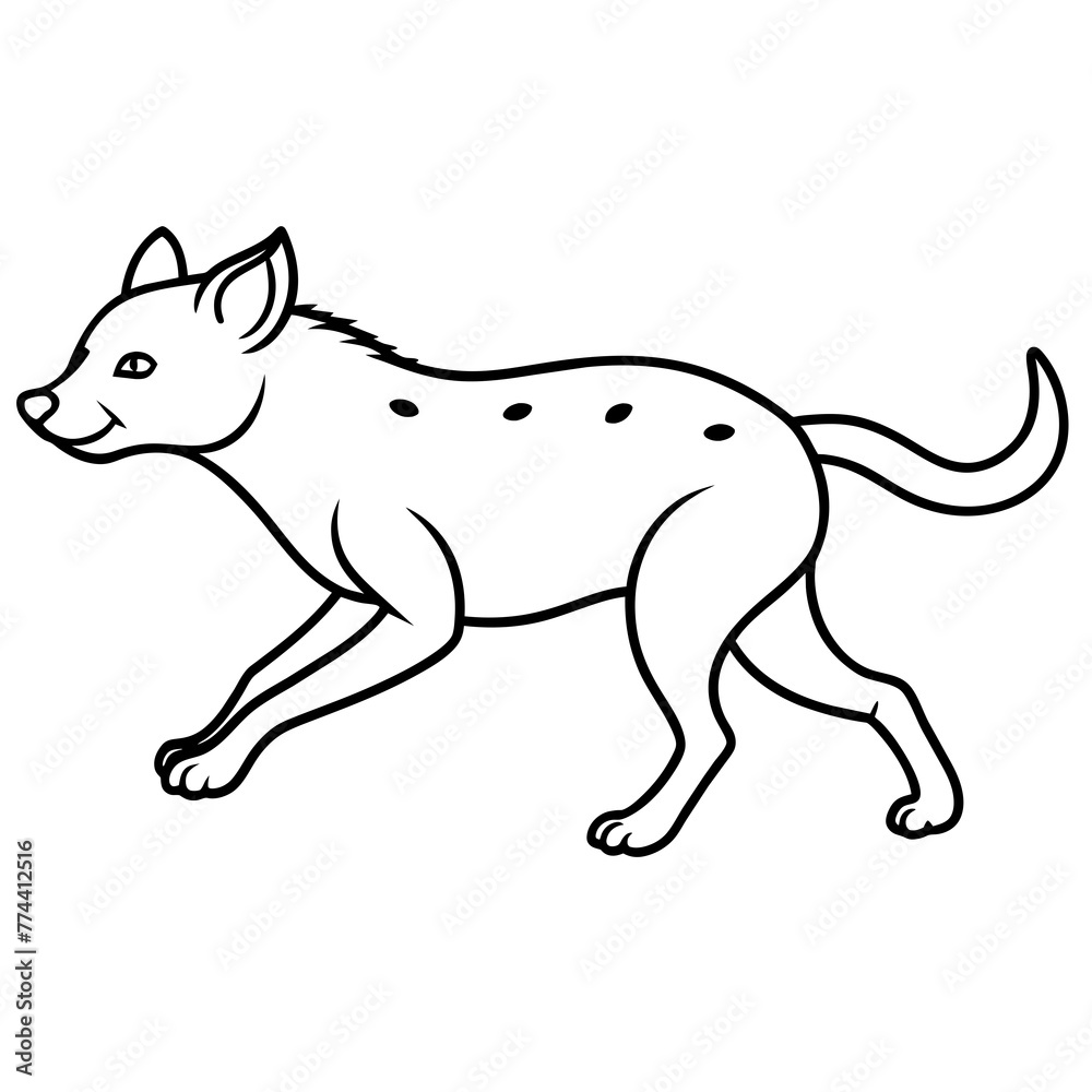 Fototapeta premium Hyena line art silhouette vector illustration svg file