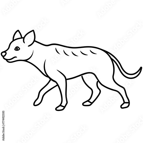 Hyena line art silhouette vector illustration svg file
