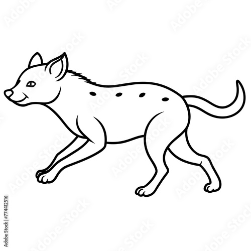 Hyena line art silhouette vector illustration svg file