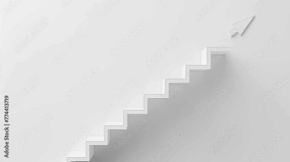 white background with stairs as arrow - Business concept white background with stairs as arrow - Business concept