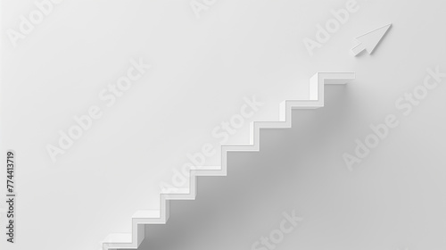 white background with stairs as arrow - Business concept