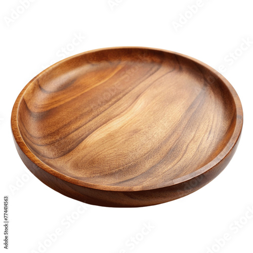 A wood plate isolated on Transparent background.