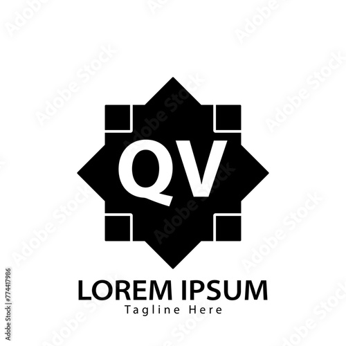 letter QV logo. QV. QV logo design vector illustration for creative company, business, industry