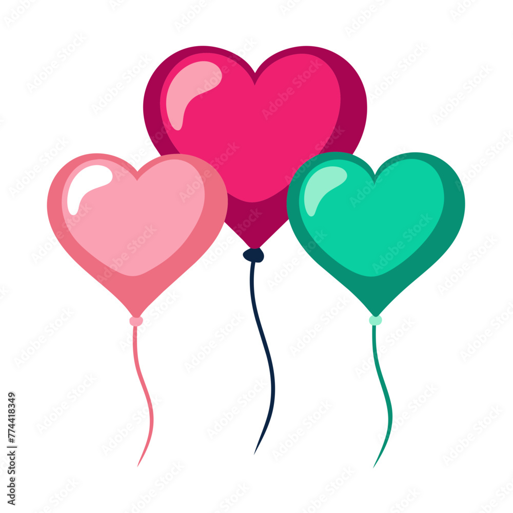3 color heart balloon