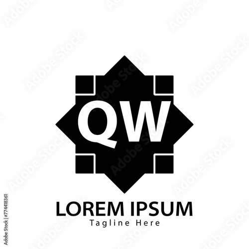 letter QW logo. QW. QW logo design vector illustration for creative company, business, industry photo