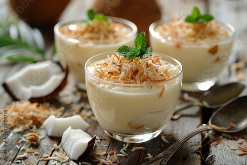 Coconut pudding is a healthy and slightly sweet treat