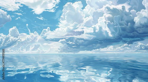 nubes en el agua