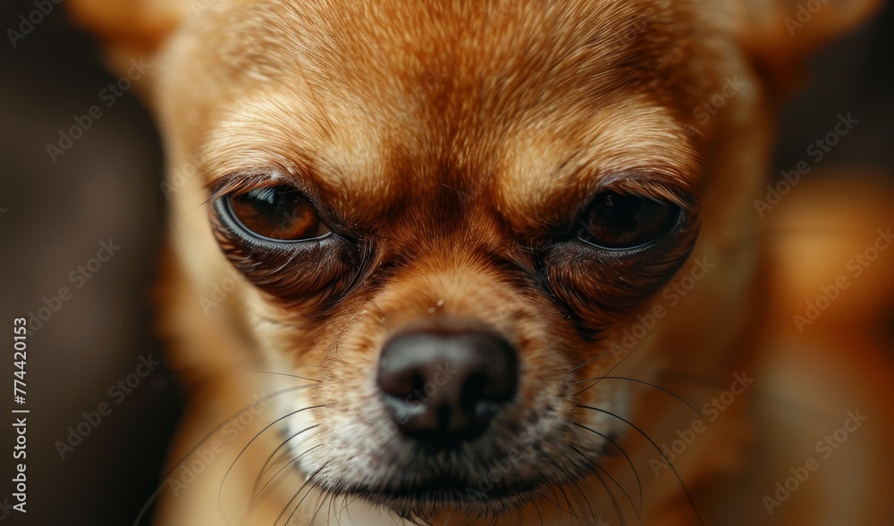 Angry Chihuahua scowls at the camera